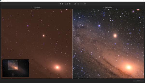 Comparison image Andromeda galaxy